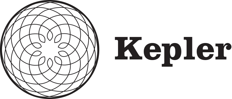a black and white logo for kepler